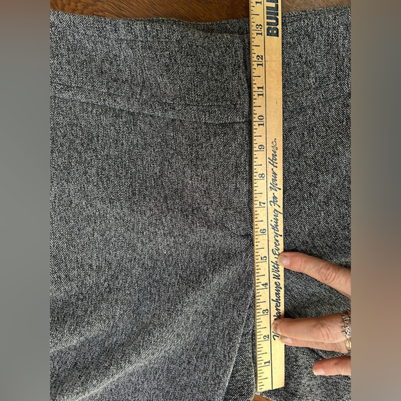 Women Dress Business Casual Work Pants Gray Tweed/ bootcut leg. Wide waistband. - Picture 5 of 8